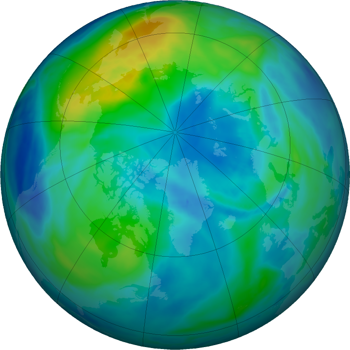 Arctic ozone map for 19 October 2020